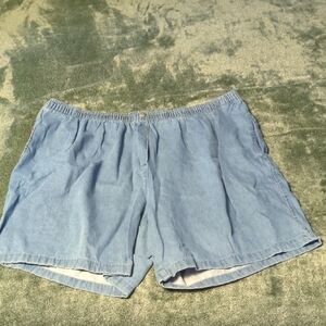Light Blue Women Within Casual Denim Elastic-Waist Shorts